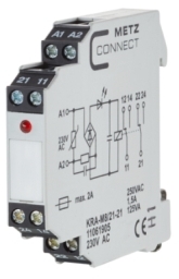 Metz Connect Kra-M8/21-21, Hvid, 230 V, 250 V, 11,2 X 60 X 61,3 Mm, 45 G, -20 - 55 °C