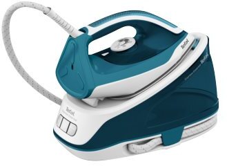 Tefal Express Essential SV6115 - Dampstrykejern med automatisk slukking - såleplate: Ceramic Xpress Glide - 2200 W - hvit/turkis