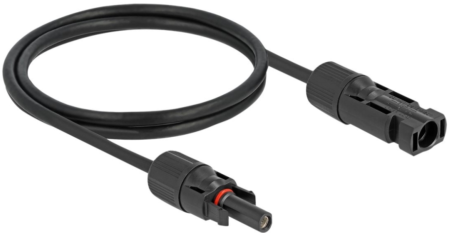 Delock - Solar cable - DL4 (hane) till DL4 (hona) - 1500 V - 1 m - snäpp-in - svart | Solceller | GameStuff