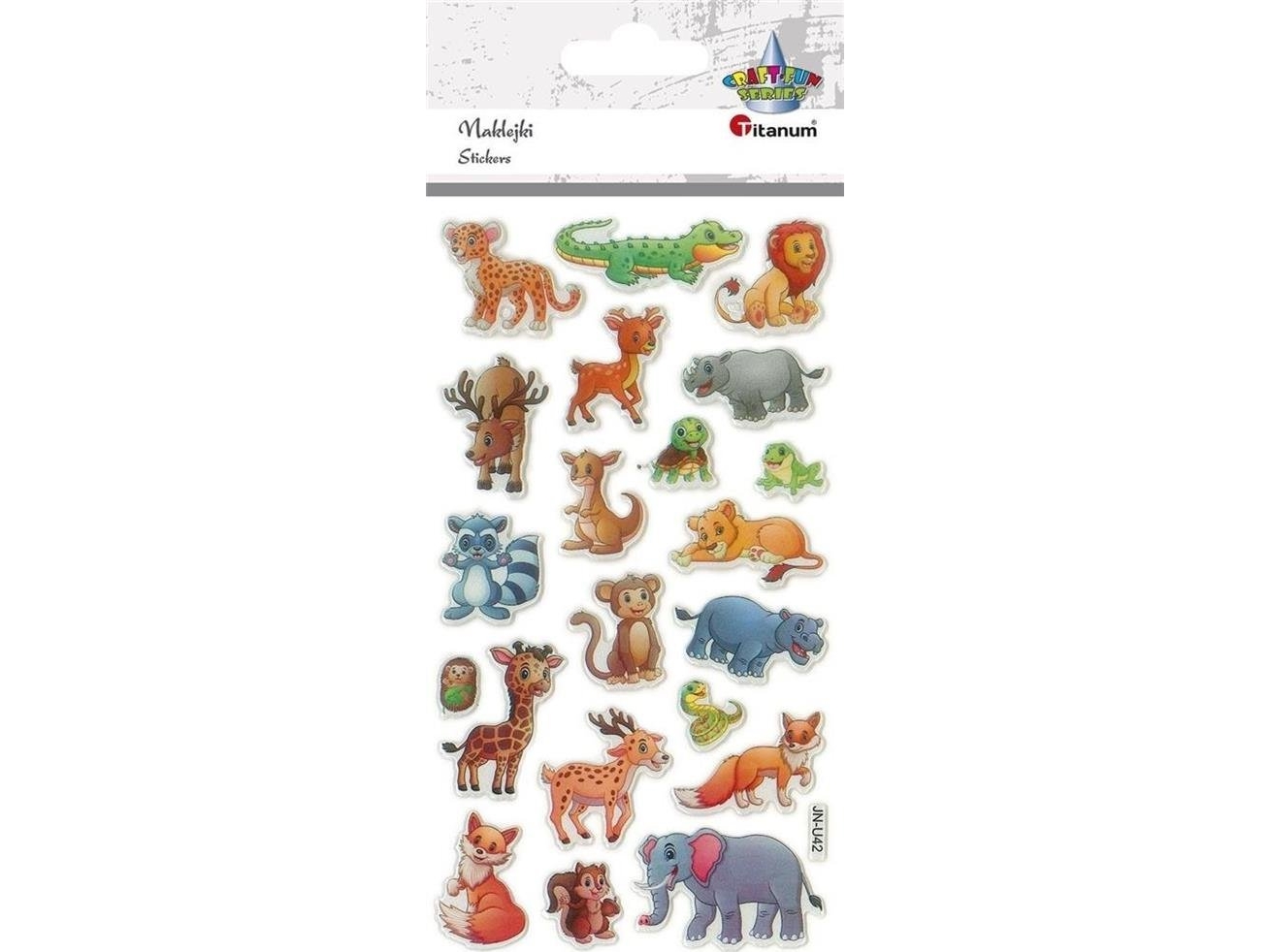 Convex Stickers Animals Mix 21 Pcs