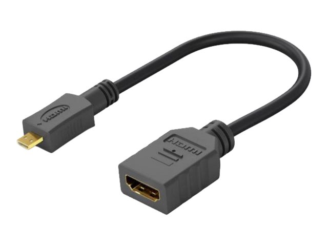 Microconnect - Hdmi Adapter - Mikro Hdmi Han Til Hdmi Hun - 15 Cm - Sort - 4K60 Hz Unterstützung