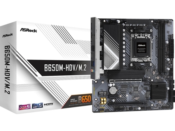 Asrock B650m-Hdv/M.2, Amd, Buchse Am5, Amd Ryzen 7, Ddr5-Sdram, 64 Gb, Dimm