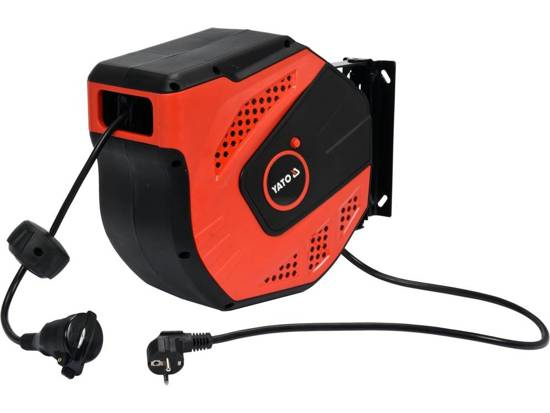 Yato YT-81221, Svart, Röd, Polypropylen (PP), Polyvinylklorid (PVC), 1 AC-utgångar, Typ E, Typ E, 20 m | EL Artiklar - Kablar och ledningar - Kabelrullar | GameStuff