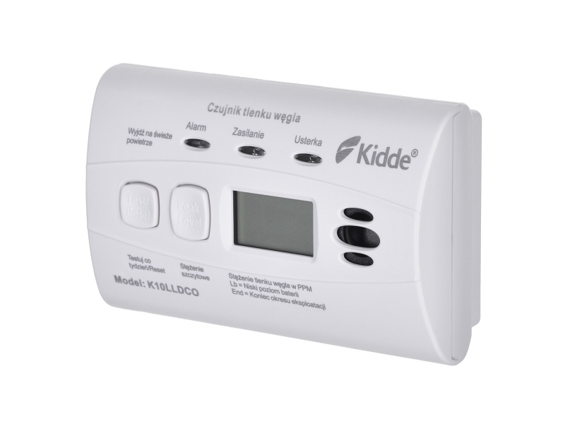 LCD kulilte- og carbonmonoxiddetektor K10LLDCO Kidde