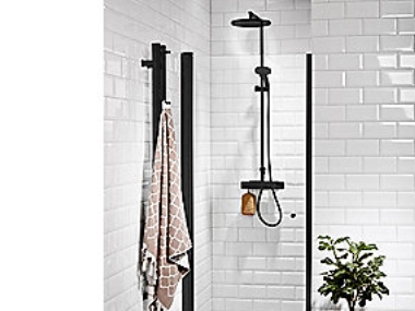 Vetro svingdør 69x200 - Justerbar Aluprofil, 6mm Hærdet Klart Glas,Lige dør, Matsort