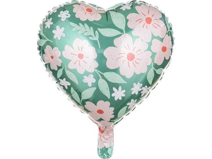 Folienballon Herz Mit Blumen