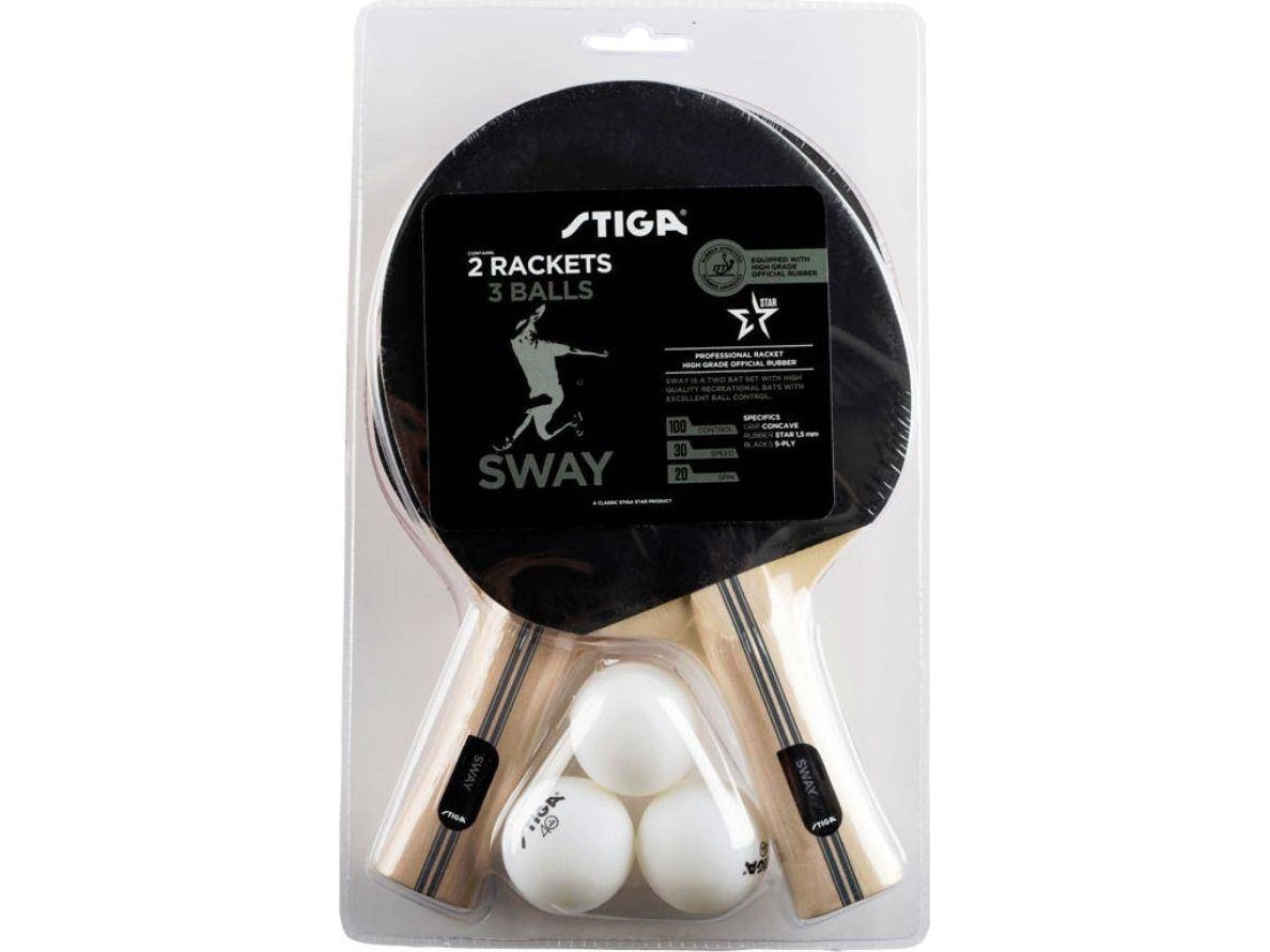 Stiga Sway bordtennisracket-sæt (2 ketchere, 3 bolde)