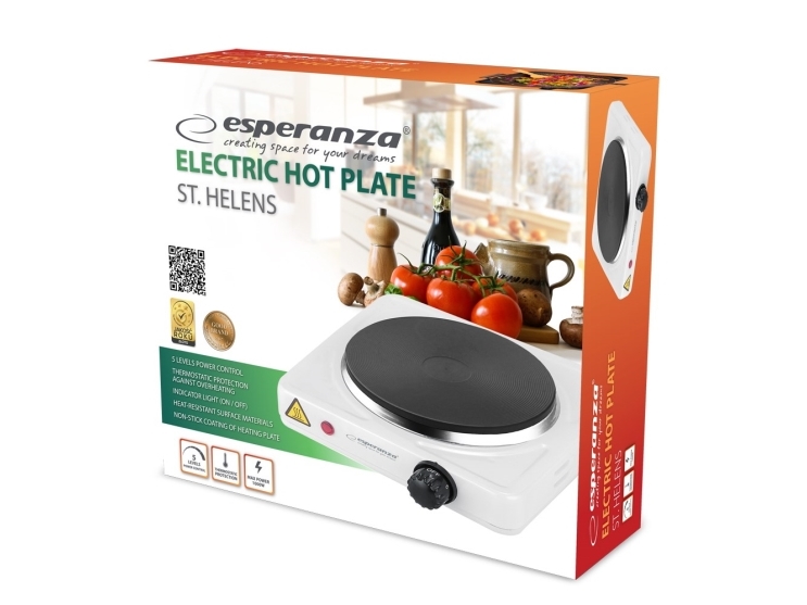 Esperanza EKH013W vit elektrisk spis | Vitvaror - Spishäll - Fristående hällar | GameStuff