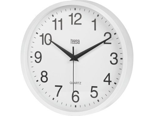 Teesa seinäkello 25 cm valkoinen
