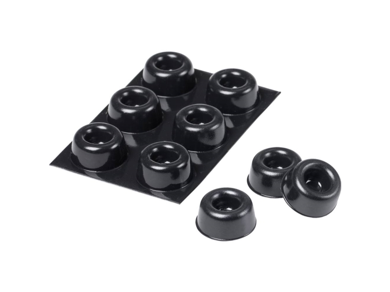 3M SJ5009BL, Sort, Polyurethan, Gummi, Rund, 2,23 cm, 10,1 mm, 6 stykker