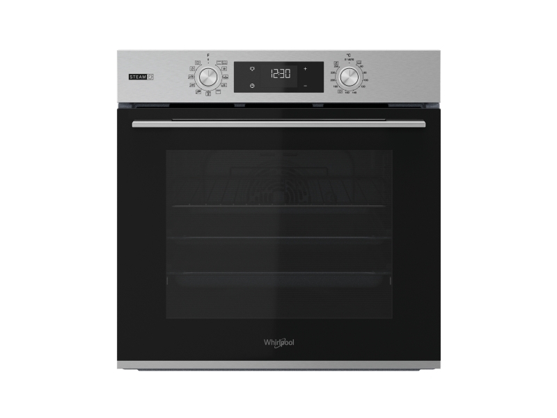Whirlpool Omsk58hu1sx, Medium, Elektrischer Ofen, 71 L, 71 L, Lüfterbetrieben, Hydrolytisch