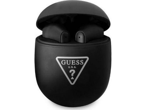 Guess Headphones Guess Gutwst82trk Tws Bluetooth Headphones + Docking Station Black/Black Triangle Logo Standard