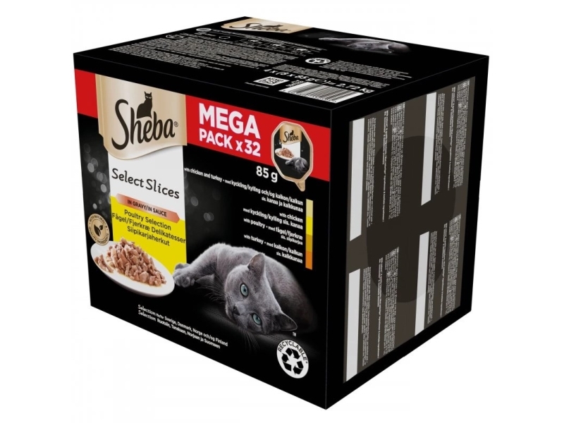 Sheba Sheba Bakke Sauce Fjerkræ/Kalkun/Indica 32X85g