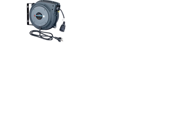 Flowconcept Aut. kabelopruller IP42 grå 3 x1,5mm2 x 20m kabel danske stik 1000/2000W 230V 10A | EL Artiklar - Kablar och ledningar - Kabelrullar | GameStuff