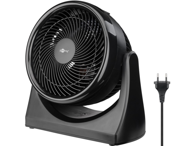 Goobay 59516, Husholdning ventilator, Sort, Gulv, Plast, 60 dB, 23 cm