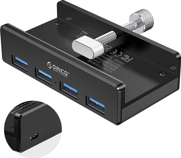 Orico Orico Usb Hub Active Desk Hub, 4Xusb-A 3.0, 5Gbps, Schwarz, Aluminium