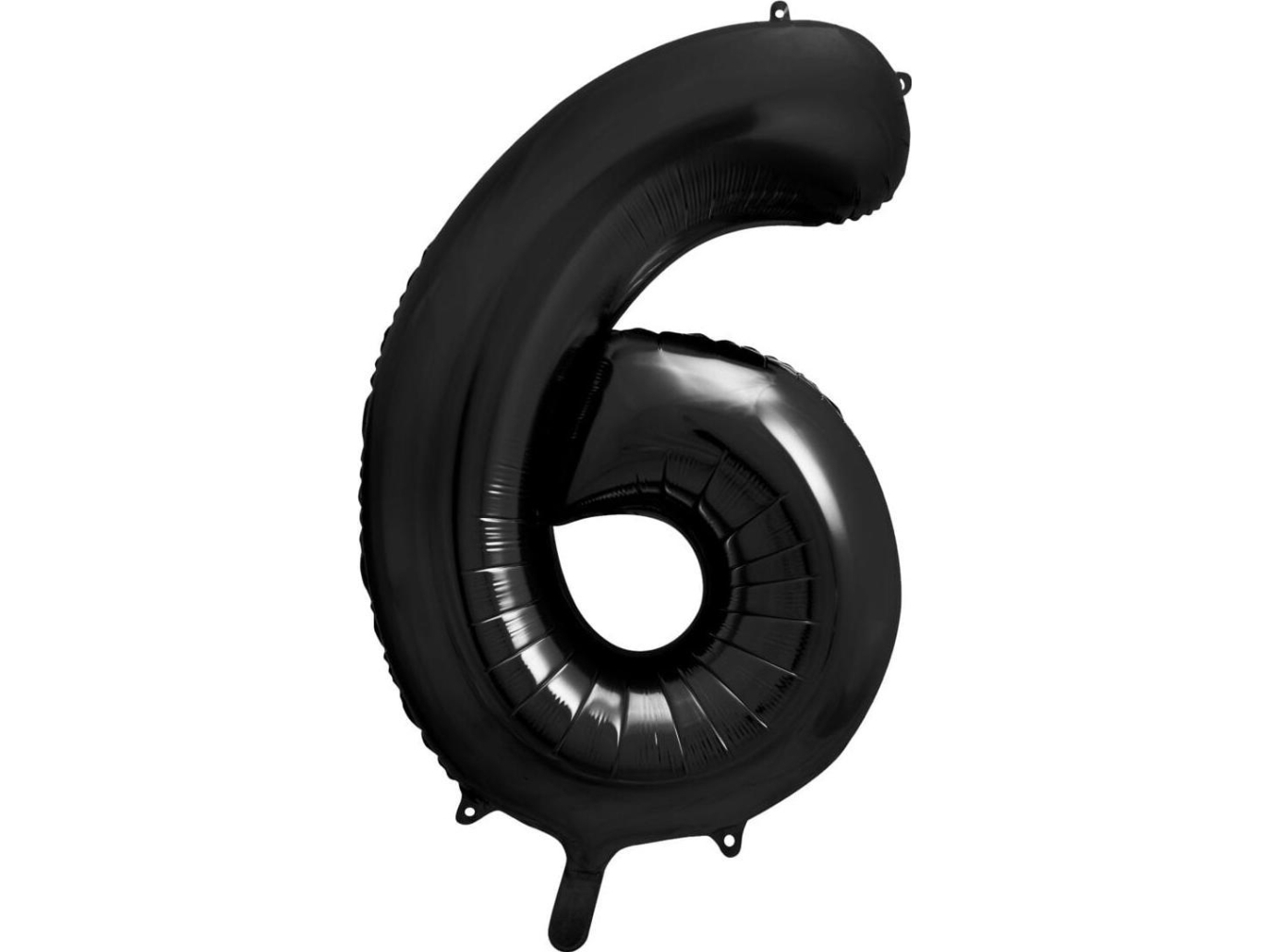 PartyDeco ballon ciffer 6 sort, 86 cm one size