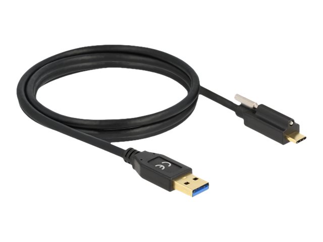 Delock Superspeed Usb (Usb 3.2 Gen 2) Kabel Typ-A Stecker Zu Usb Type-C Stecker Mit Schraube Oben 1,5 M, 1,5 M, Usb A, Usb C, Usb 3.2 Gen 2 (3.1 Gen