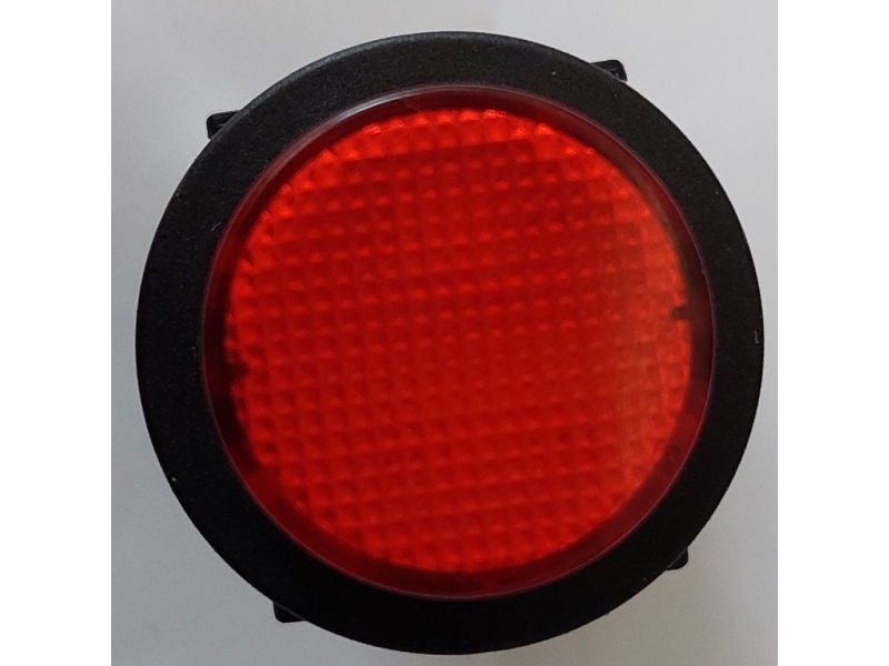 Kontakt on-off 4 ben Rund 12V Rød