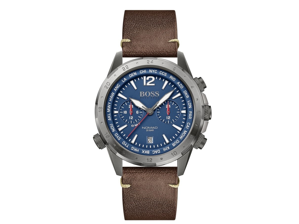 Hugo Boss 7613272364065, Hanstik, Rustfrit Stål, Læder, Brun