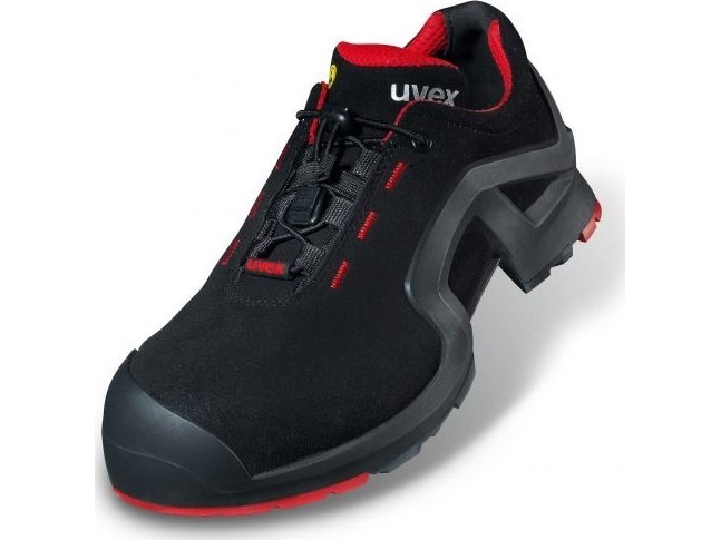 Uvex 85162, Unisex, Erwachsener, Sicherheitsschuhe, Schwarz, Rot, Esd, S3, Src, Speed-Schnürsenkel