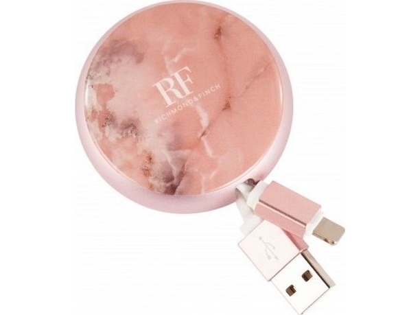 „Richmond&Finch“ Ištraukiamas Laidas Usb-C / Mikrorožinis Marmuras / Rožinis Marmuras Cwtype-114