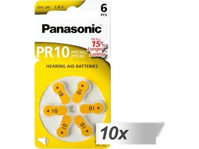 Panasonic - Batteri 6 X Pr10 - Zink-Luft - Sølv