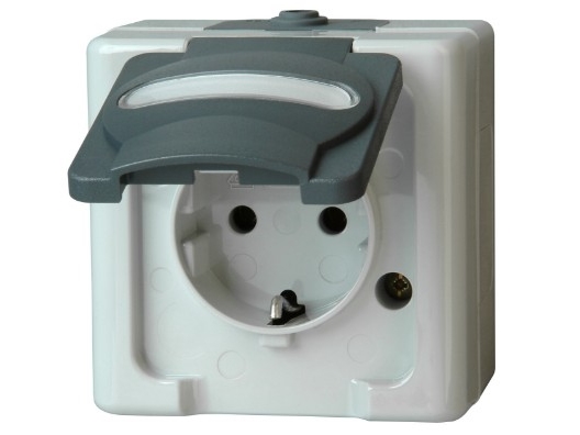 Kopp 103356006, Cee 7/3, 1 Modul(E), Cee 7/4, Grau, 250 V, 16 A