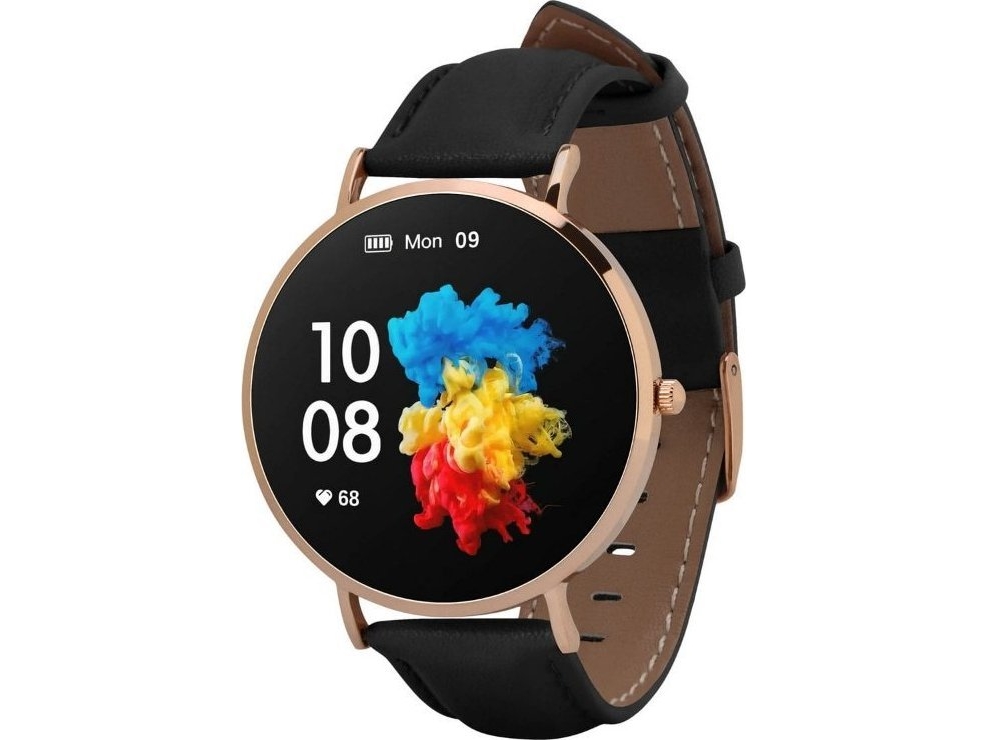 Smartwatch Garett Verona Gold-Black Leth