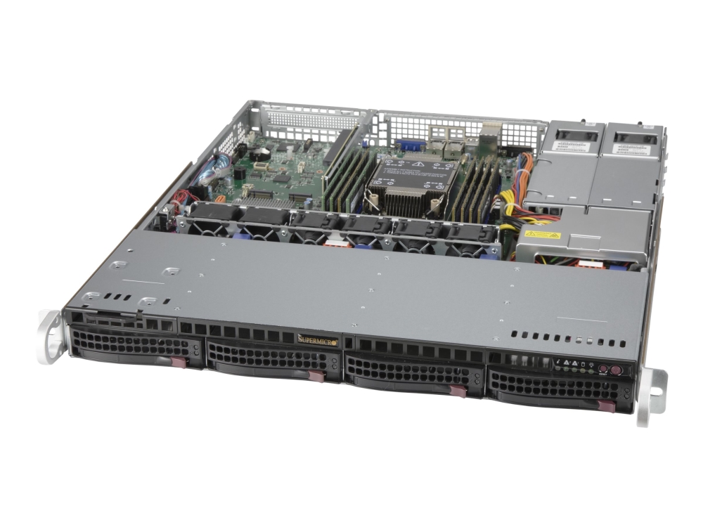 Supermicro Sc813m F2tqc4-R407cb - Rack-Monterbar - 1U - Atx - Sata/Sas - Hot-Swap - Sort