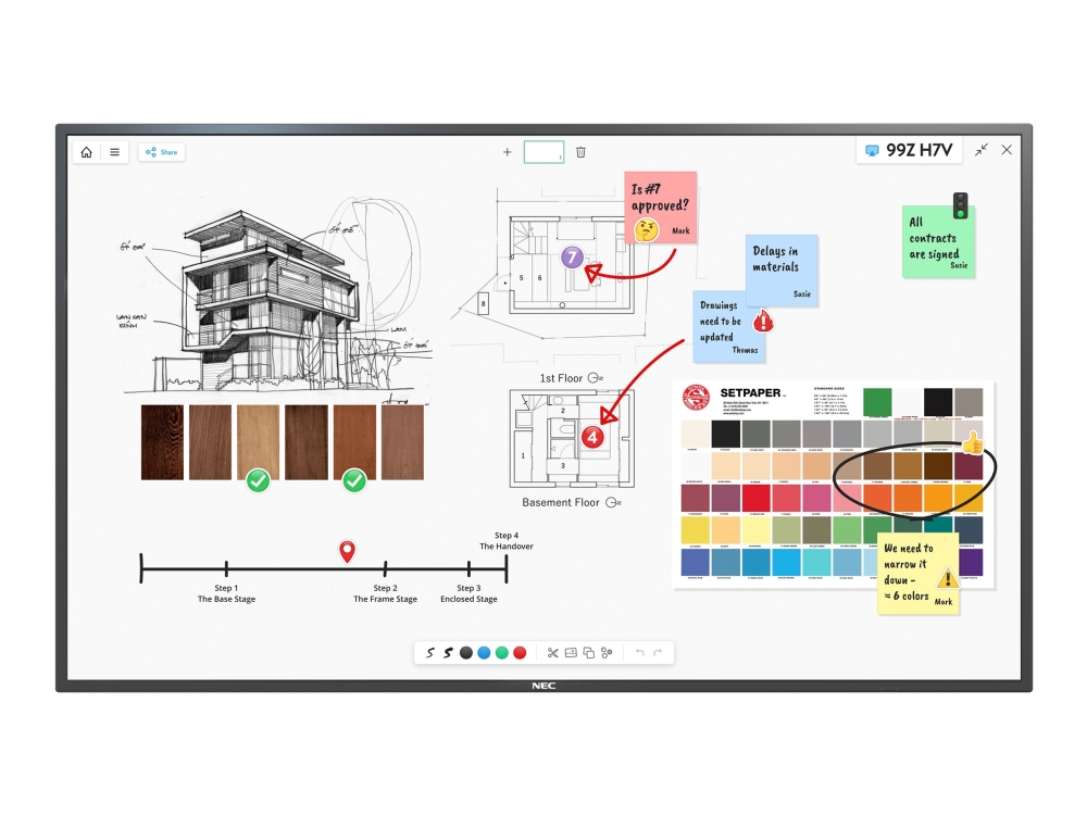 Nec Multisync M651 Igb 65 " Diagonal Klasse M Series Led Bagbelyst Lcd Paneldisplay Digital Skiltning Med Indbygget Medieafspiller Og Berøringss