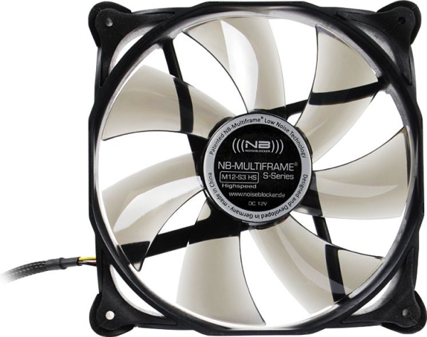 Noiseblocker Multiframe M12-2, Ventilator, 12 Cm, 1800 Rpm, 27 Db, 124 M³/T, Sort