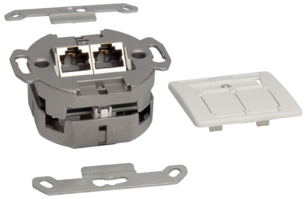 Elmat 13301132Ekr9010, 2 X Rj-45, 6A, 500 Mhz, Weiß, 150 G