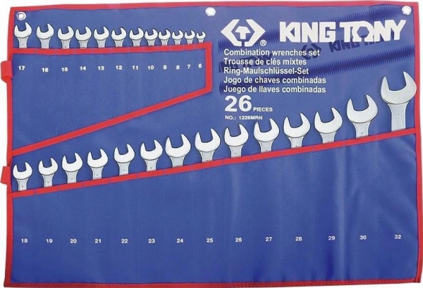 King Tony Nøglesæt (Flade/Samme) 6-32 Mm 26 Dele - Etui