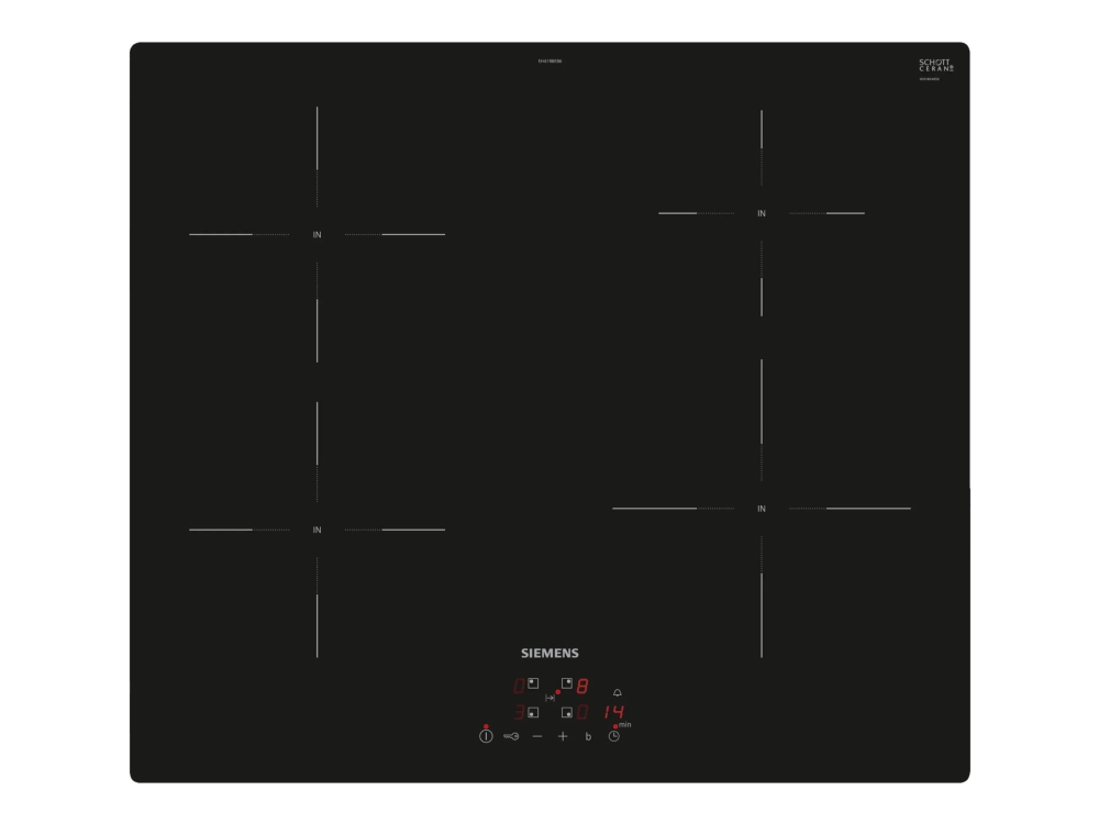 Siemens iQ100 EH61RBEB6E - Induktionshäll - 4 kokplattor - Fördjupning - bredd: 56 cm - djup: 49 cm - ramlös - svart | Vitvaror - Spishäll | GameStuff