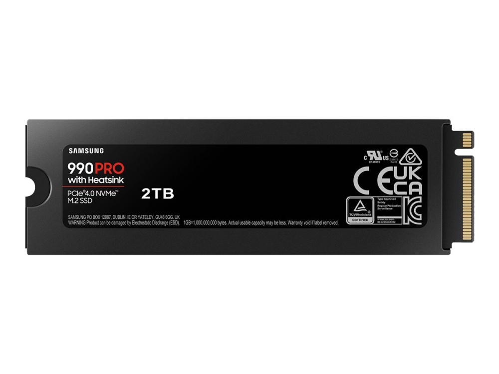 Samsung 990 Pro Mz-V9p2t0cw Ssd 2 Tb M.2 Pcie 4.0 7450 Mb/S Med Køleplade