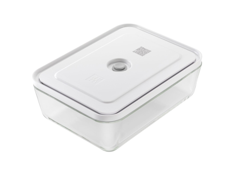 Madopbevaringsboks glas 2 l - ZWILLING Fresh & Save, rektangulær, transparent/hvid