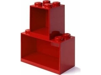 Lego Bausteinregal-Set Brick Shelf, 2-Teilig, Rot Bücherregal Mit Noppen, Aus Abs-Kunststoff, Kann An Der - 1 Stück (41171730)