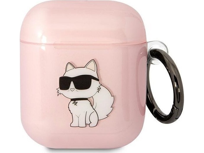 Karl Lagerfeld Karl Lagerfeld Kla2hnchtcp Airpods 1/2 Cover Pink/Pink Ikonik Choupette