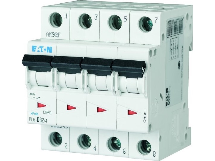 Eaton Leitungsschutzschalter 4P C 32A 6Ka Ac Pl6-C32/4 166526