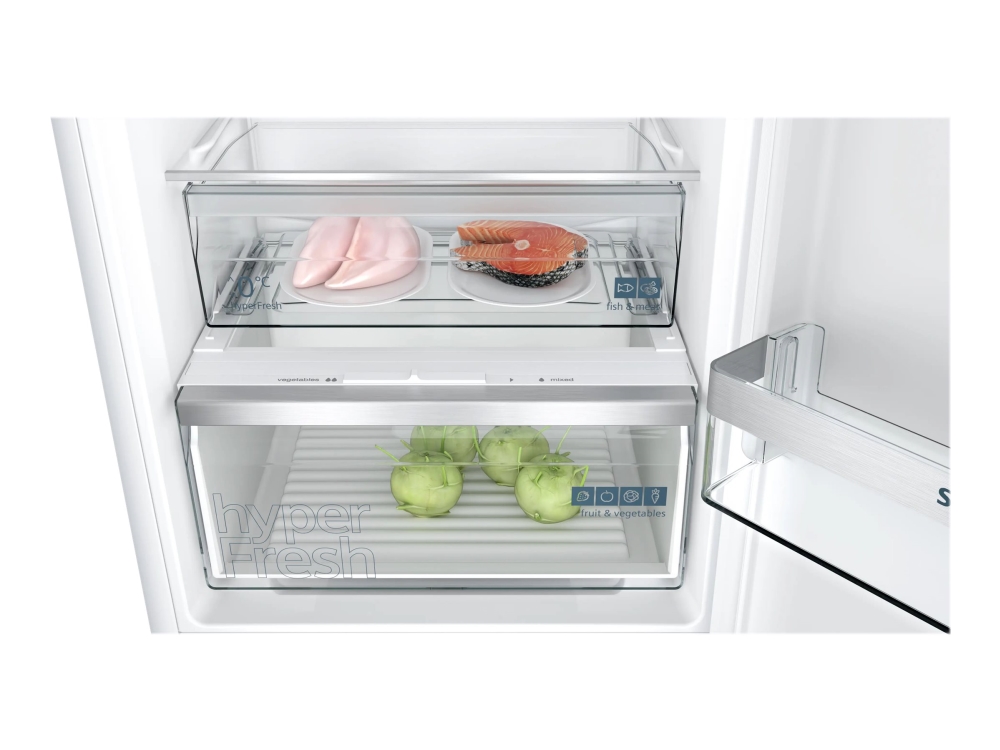 Siemens iQ300 KI86NVSE0 - Køleskab/fryser - bund-fryser - til indbygning - niche - bredde: 56 cm - dybde: 55 cm - højde: 177.5 cm - 260 liter - Klasse E