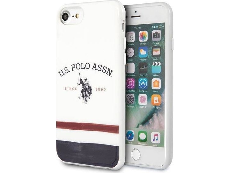 Dėklas „Us Polo Assn“ „Us Polo Ushci8pcstrb“ „Iphone 7/8/Se 2020/Se 2022“ Baltos Spalvos Trispalvių Raštų Kolekcija