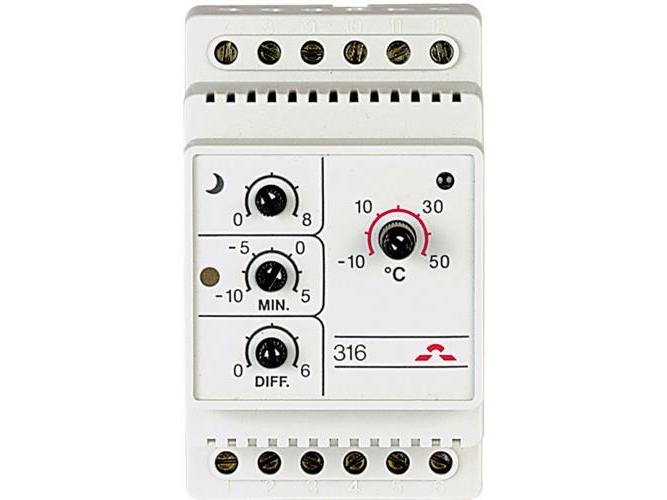 Devi Devireg 316 Termostat -10 - +50c F/din-skinne M/ledning