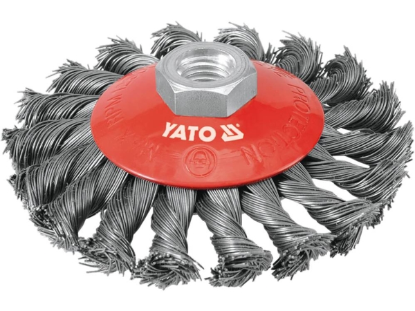 Yato YT-4763, Forpoleringsbørste, 12500 rpm, 10 cm, Rød, Stål