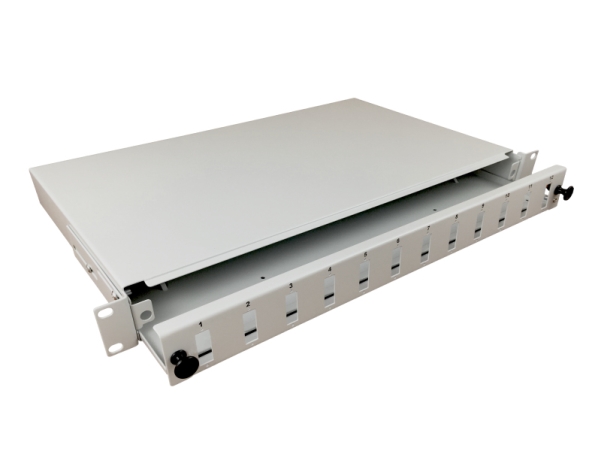 Alantec Fop-1U-12Scd-S, Rackeinbau, 1U, Faser, Grau, Stahl
