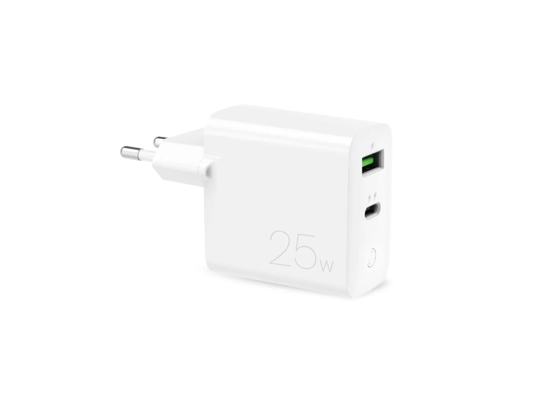 Puro Mini Hurtig Rejseoplader - Usb-A + Usb-C Power Delivery 25W Hurtig Rejseoplader (Hvid)