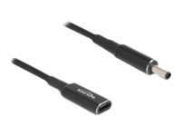 Delock - Stikadapter - Usb-C (Kun Strøm) (Hun) Til Dc Jackstik 4,5 X 3,0 Mm (Han) - 19.5 V - 3 A - 15 Cm - Sort