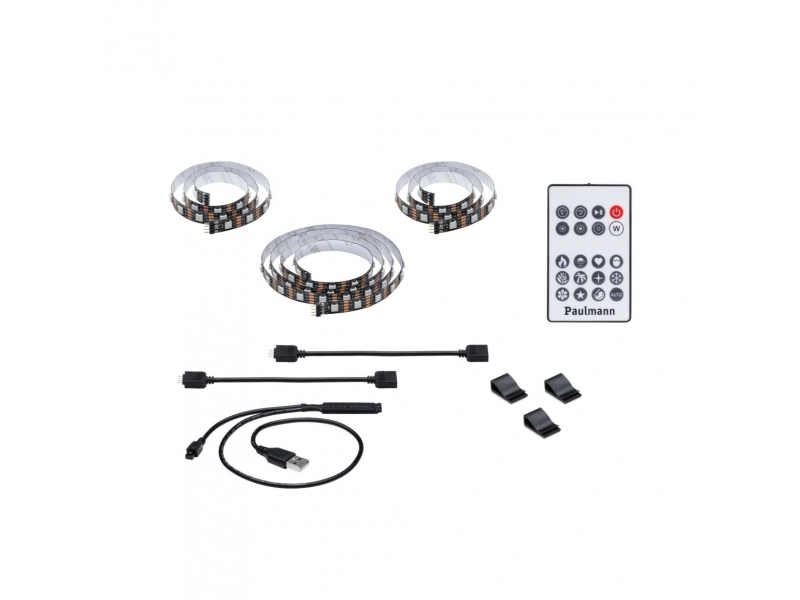 Paulmann 78880, Belysningslist för TV, Atmosfär, inomhus, Svart, Plast, IP20 | Belysning - Inomhusbelysning - Strips & Ljusband | GameStuff