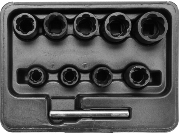 Yato YT-0603, Hylssats, 3/8, Metrisk, 10 huvuden, 10,11,12,13,14,15,16,17,19 mm | Verktyg & Verkstad - Handverktyg - Skiftnyckel | GameStuff