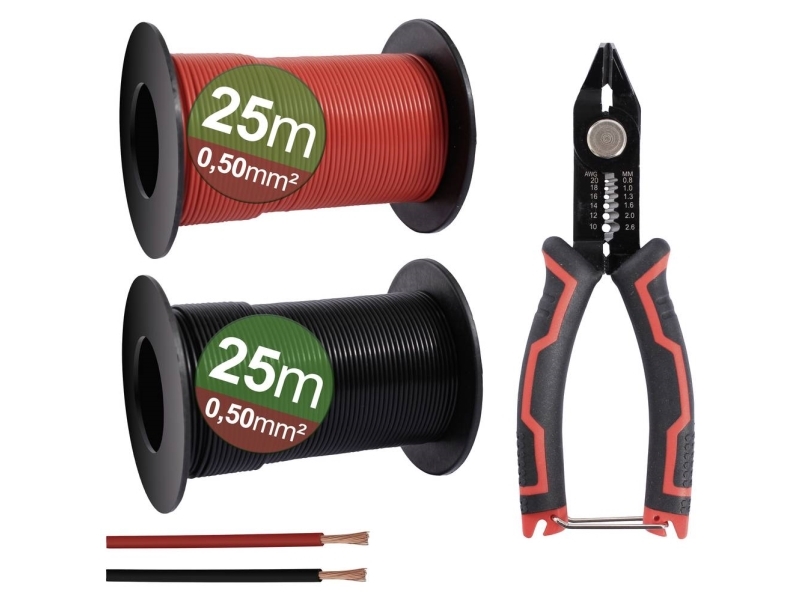 Quadrios 23CW028 Kabelsortiment 0.5 mm² Sort, Rød 1 Set